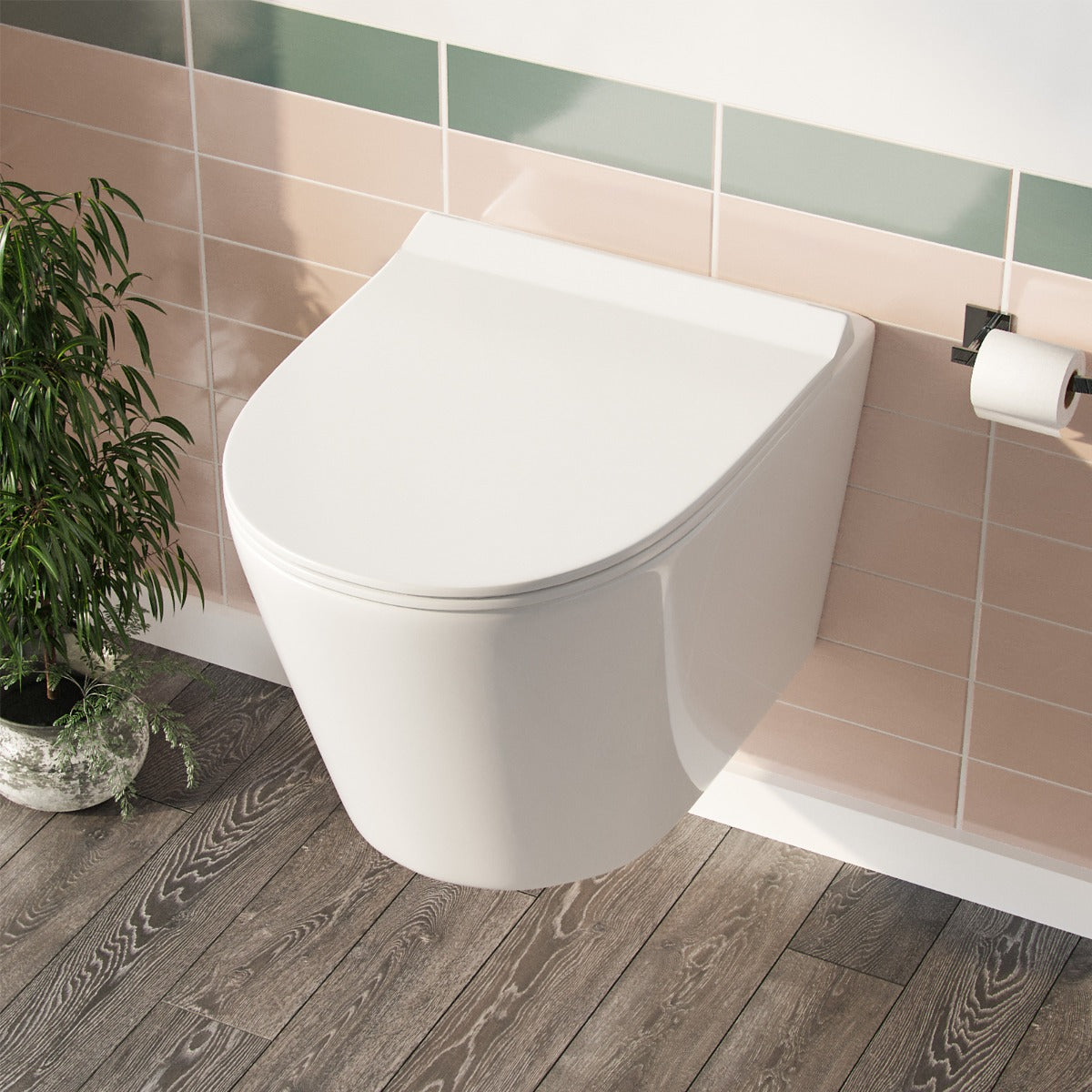 Ellis Rimless Wall Hung Toilet Pan + Soft Close Toilet Seat
