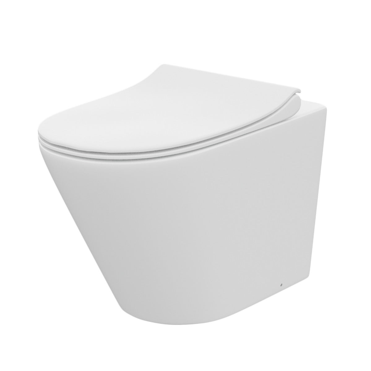 Afern Modern 500mm Grey Back To Wall WC Unit & Rimless Toilet Pan Space Saving