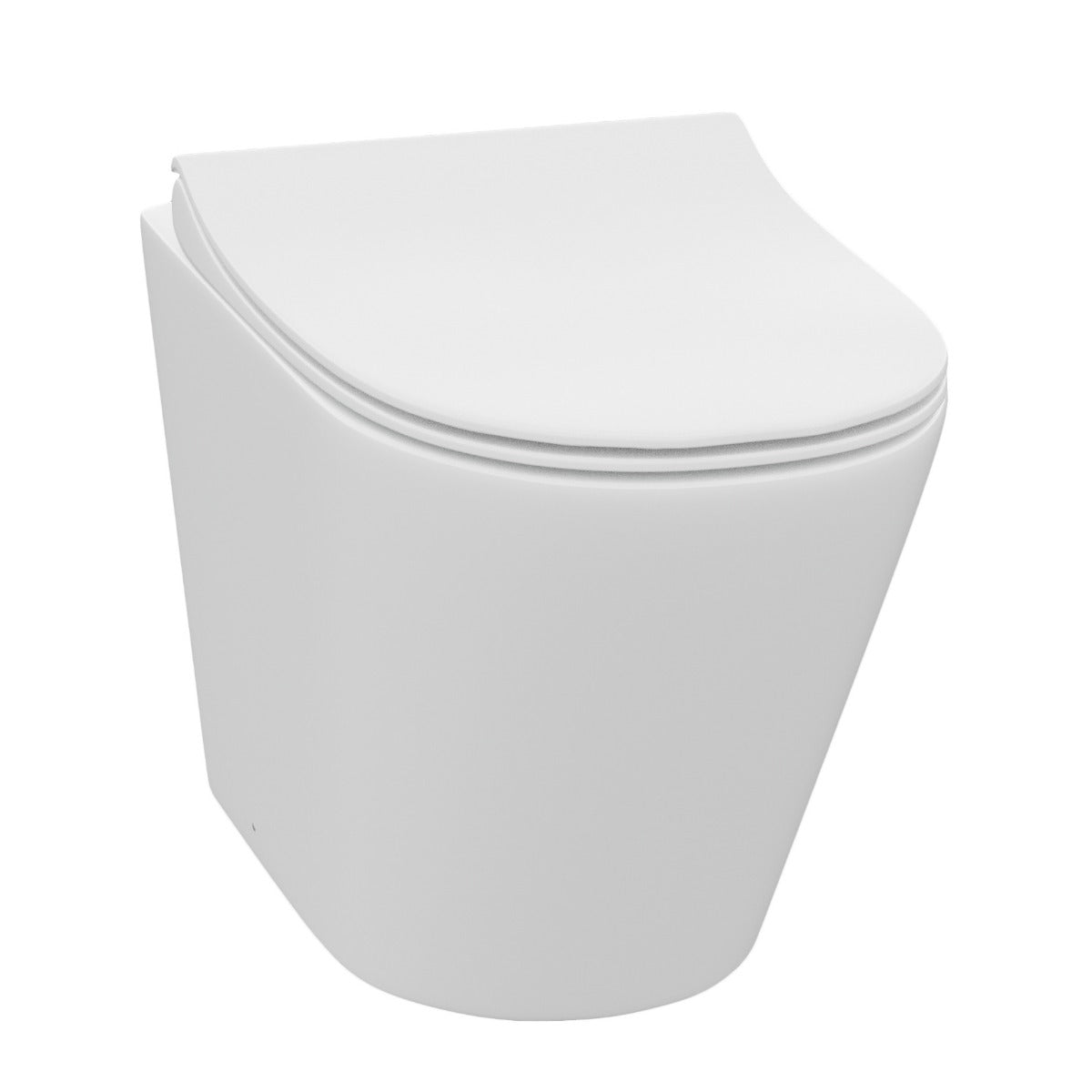 Afern Modern Anthracite 500mm Back To Wall WC Unit & Rimless Toilet Pan Space Saving