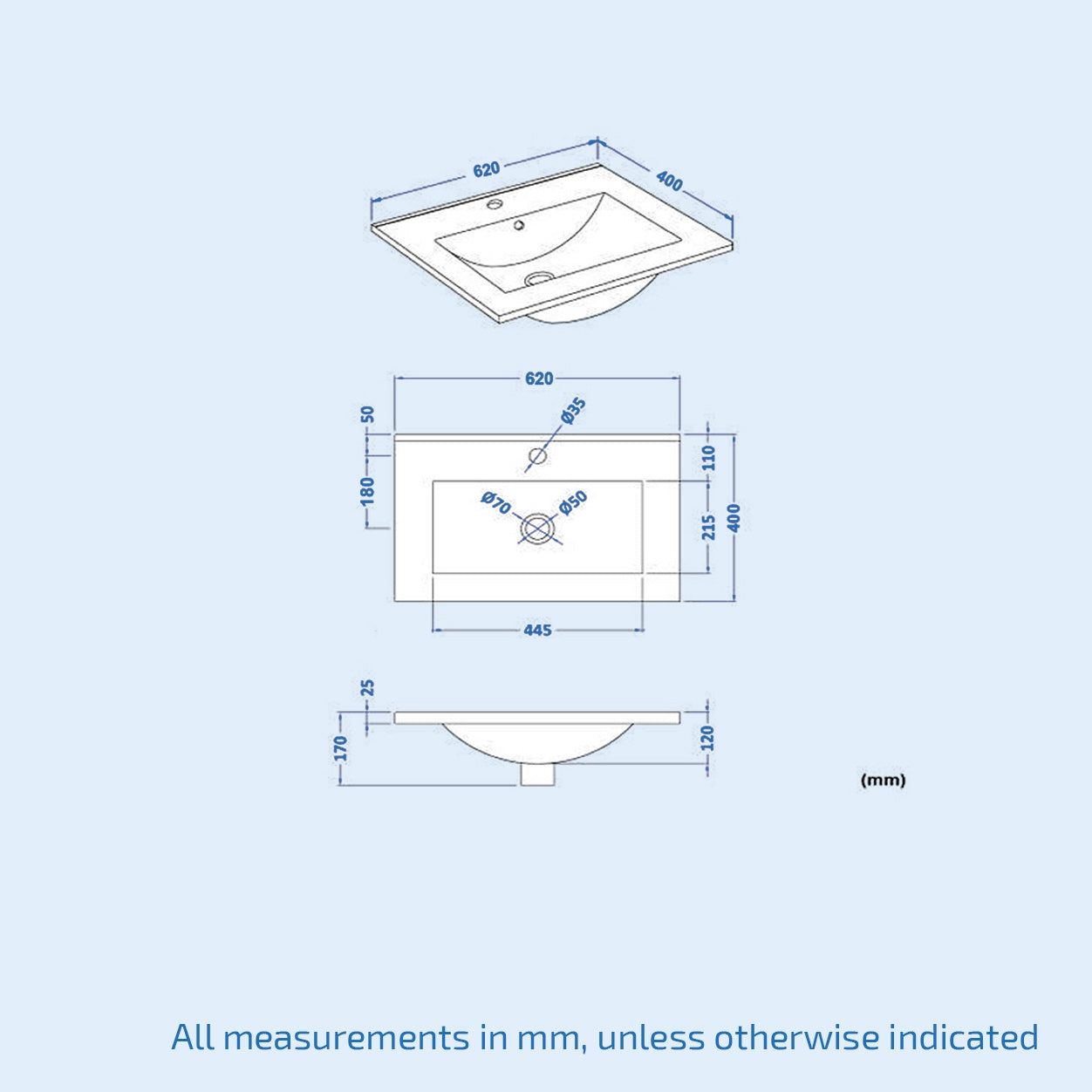 Aime 1700mm Bath, 600mm Vanity Basin Unit & Oakham Close Coupled Toilet White