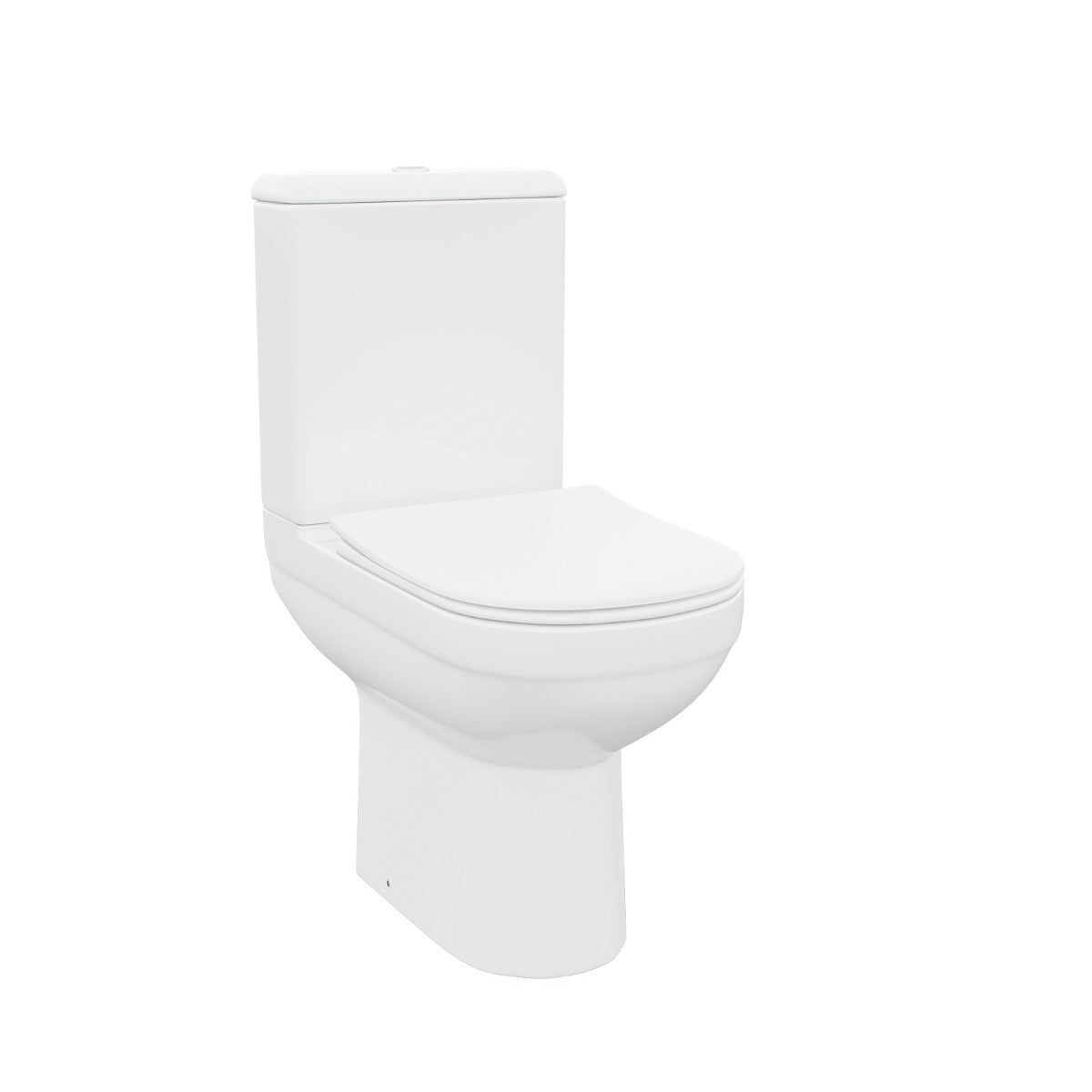 Deyed Comfort Height Close Coupled Toilet Pan, Cistern and Soft Close Toilet Seat