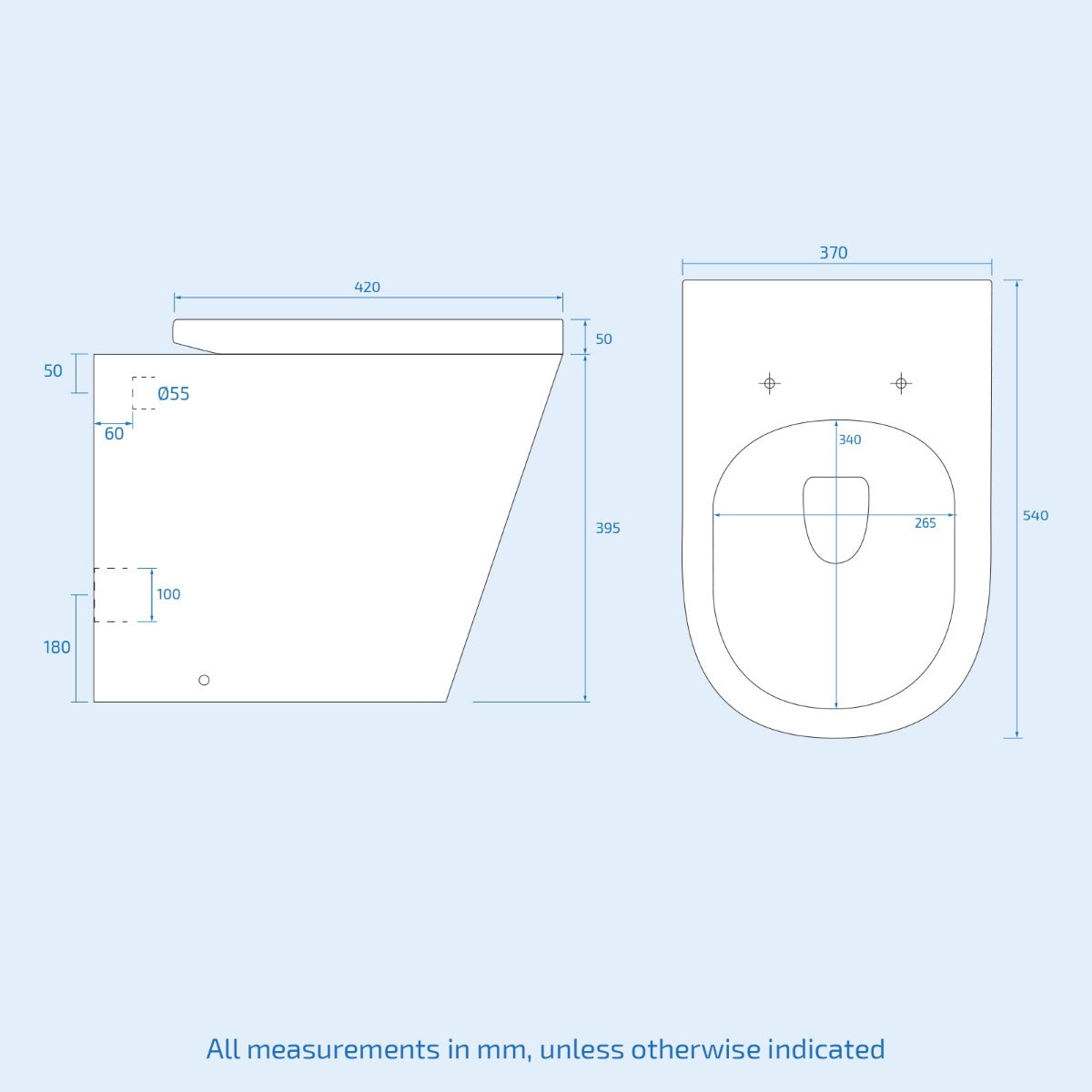 Benson 500mm WC Unit & BTW Round Toilet Pan