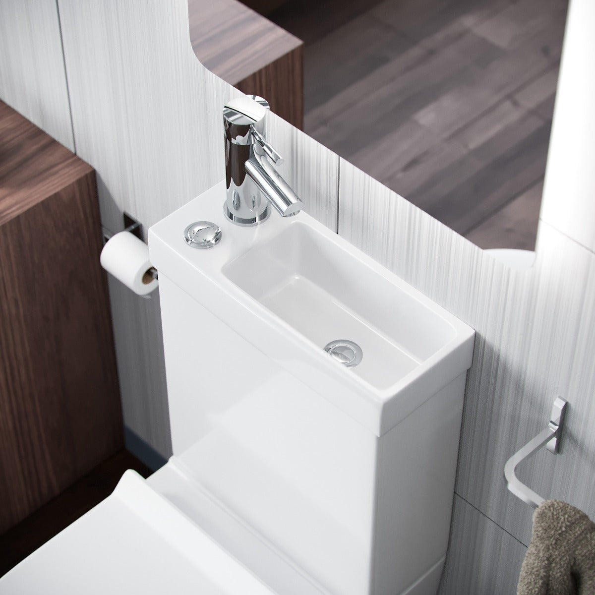Pilton 2 in 1 Close Coupled Pan, Cistern, Seat & Mini Mono Basin Mixer Tap