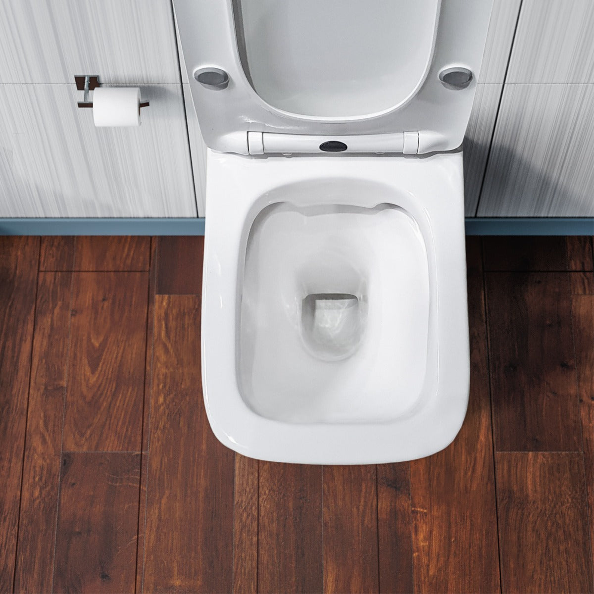 Rimless Back To Wall Toilet Pan with UF Toilet Seat