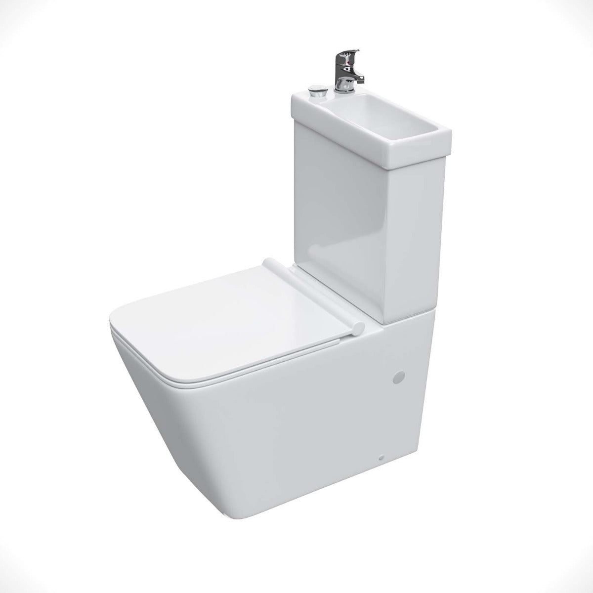 Nova 2 in 1 Combo Toilet and Basin Cloakroom Space Saver Unit and Basin Tap and Waste