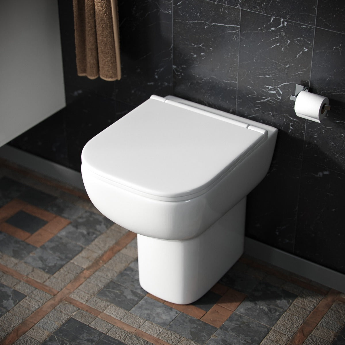 Comfort Height Rimless Back To Wall Pan & Soft Toilet Seat