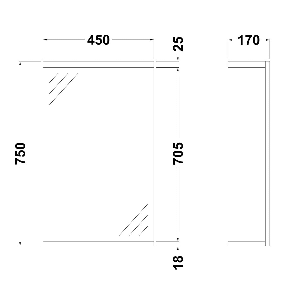 Ellen Premier Mayford Gloss White 450mm Mirror With Light Canopy
