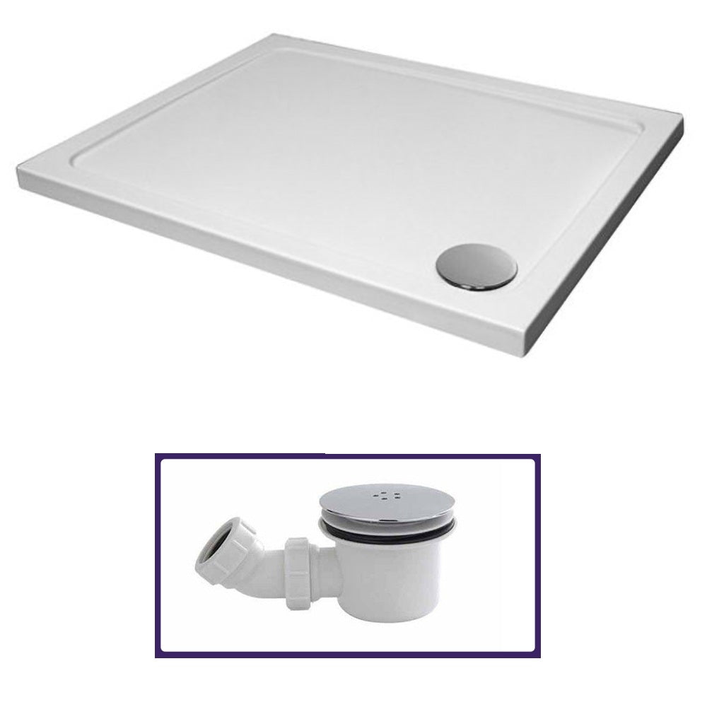 Low Profile 1000 x 700 Shower Tray Rectangle for Wetroom with High Flow Waste