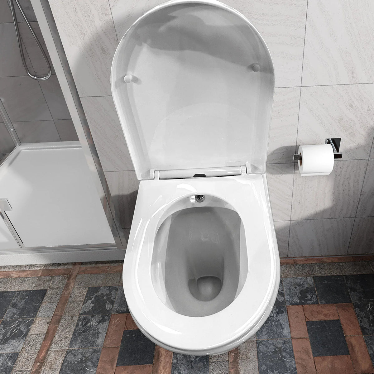 Rimless D Shaped Back To Wall Toilet With Integrated Bidet