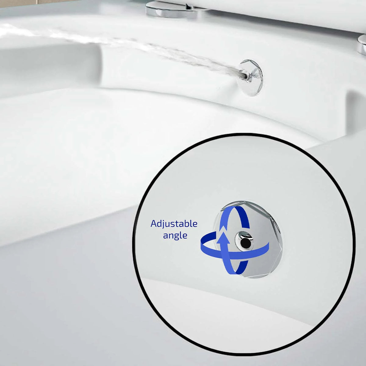 Rimless Square Close Coupled Toilet Pan with Integrated Bidet