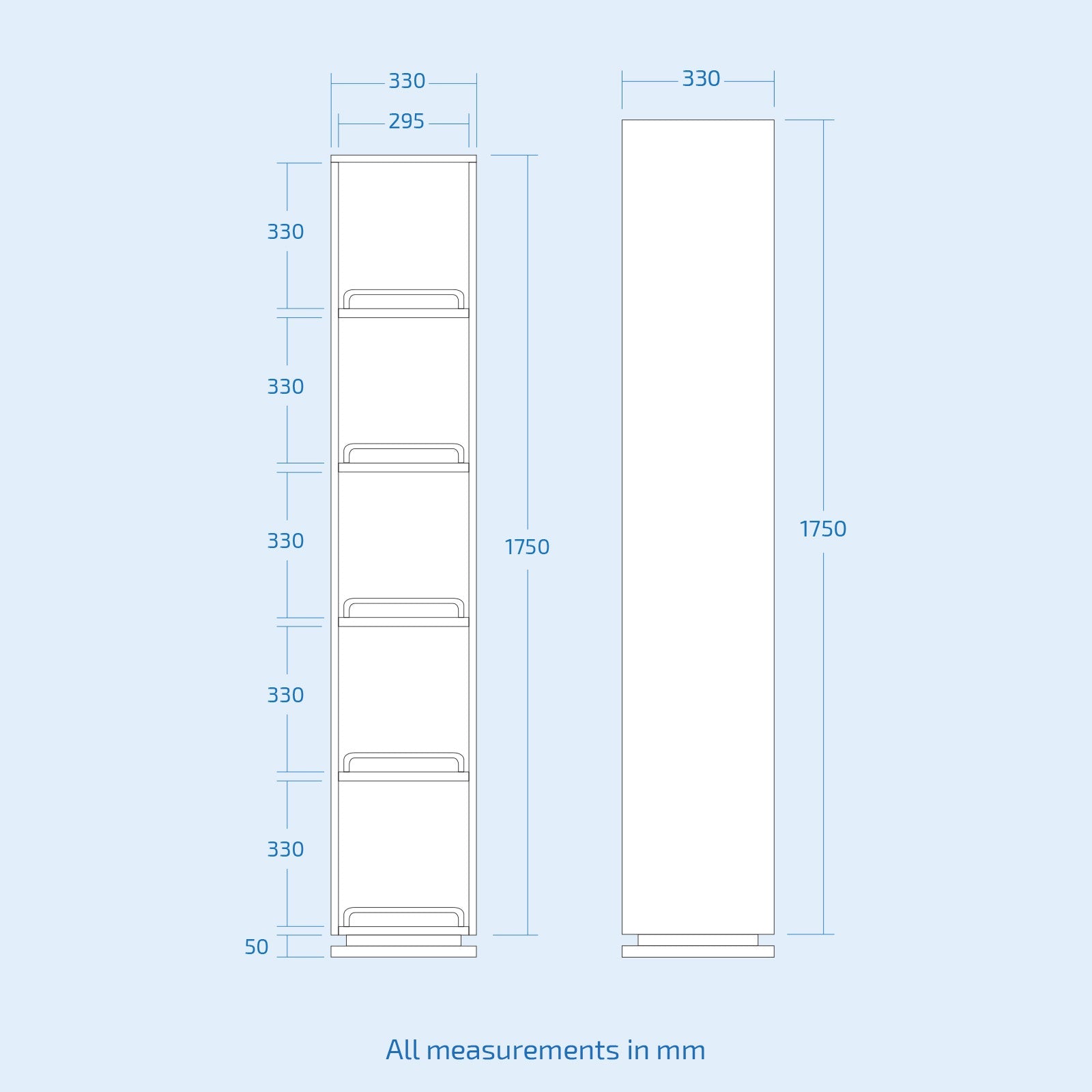 1800mm White Gloss Freestanding Tall Storage Unit With Mirror