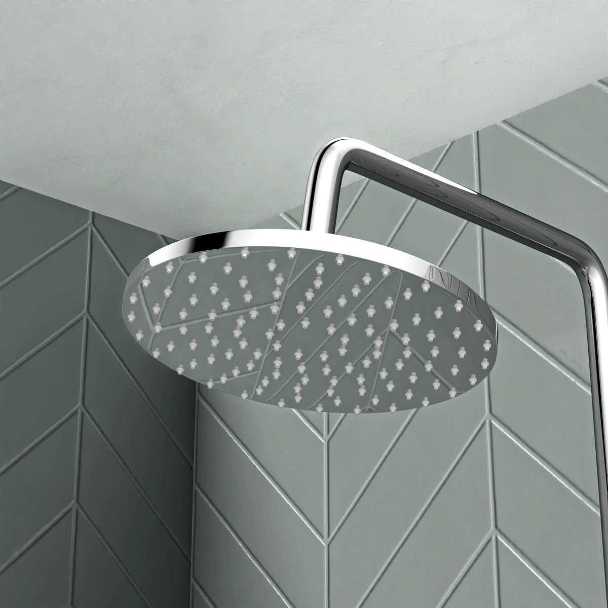 Round Overhead & Hand Shower With Thermostatic Bar Valve Single Outlet - Chrome