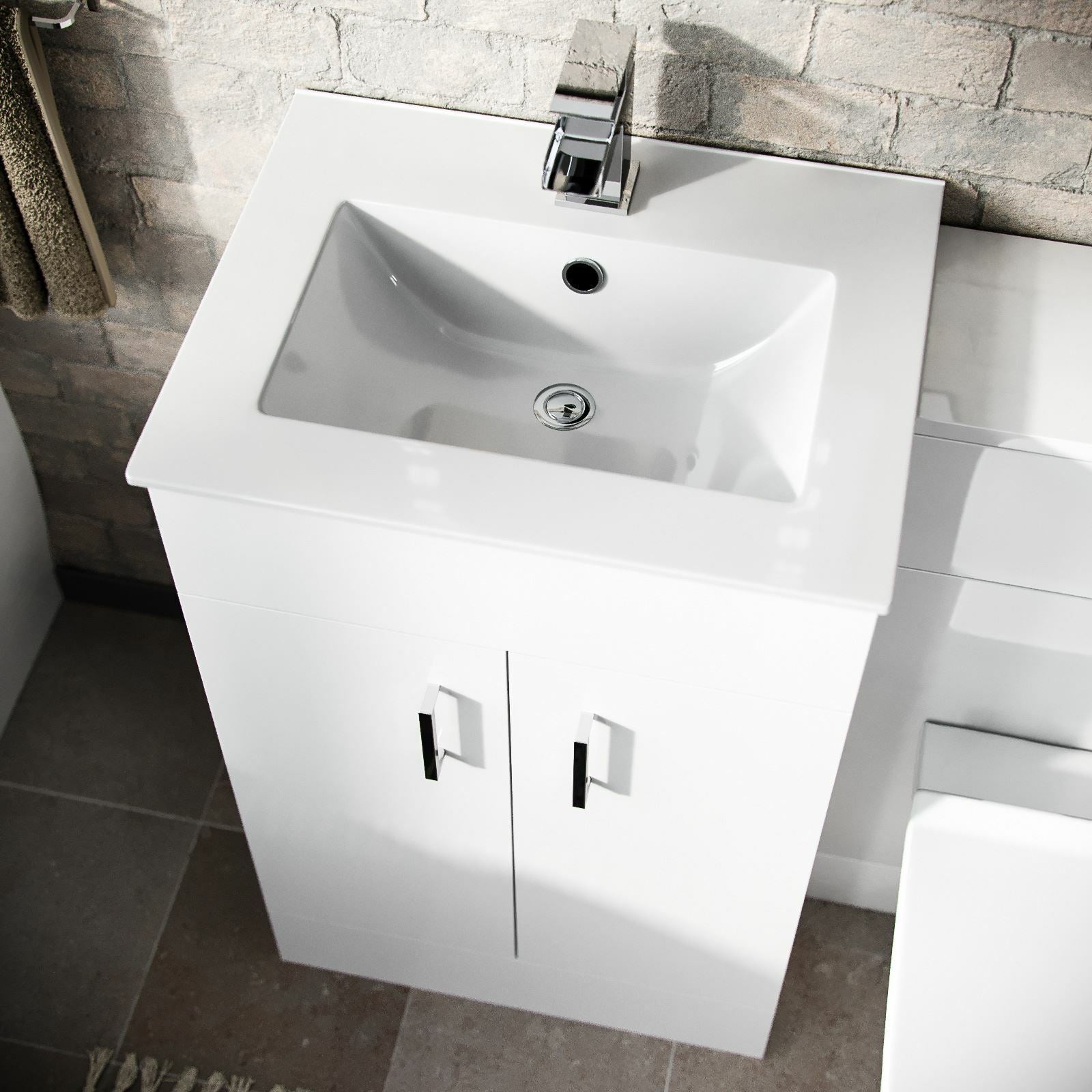 Nanuya Basin Vanity & WC Toilet Pan Soft Close Seat and Bath Suite