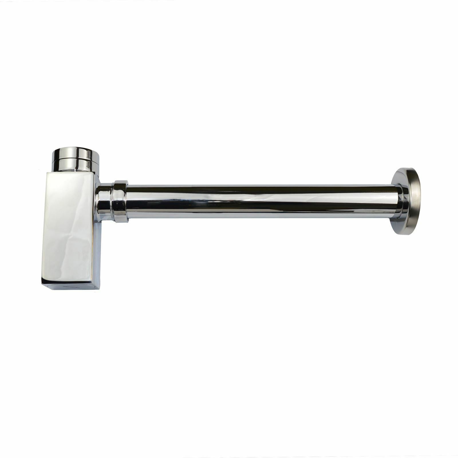 Square Bottle Trap & Outlet Pipe Chrome Bathroom Basin Sink Brass