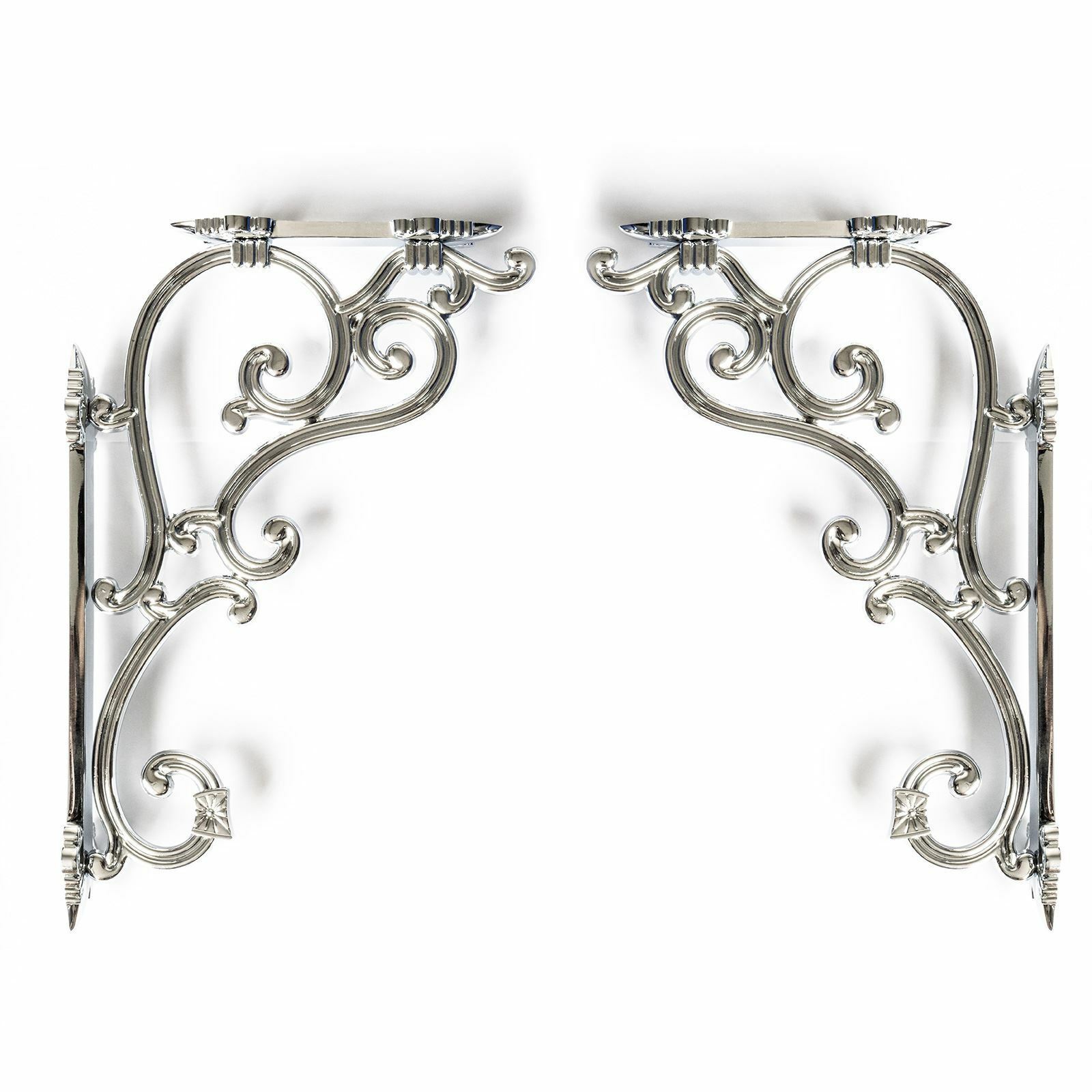Ornate Chrome Traditional Antique Iron Cast Wall Shelf Toilet Cistern Brackets