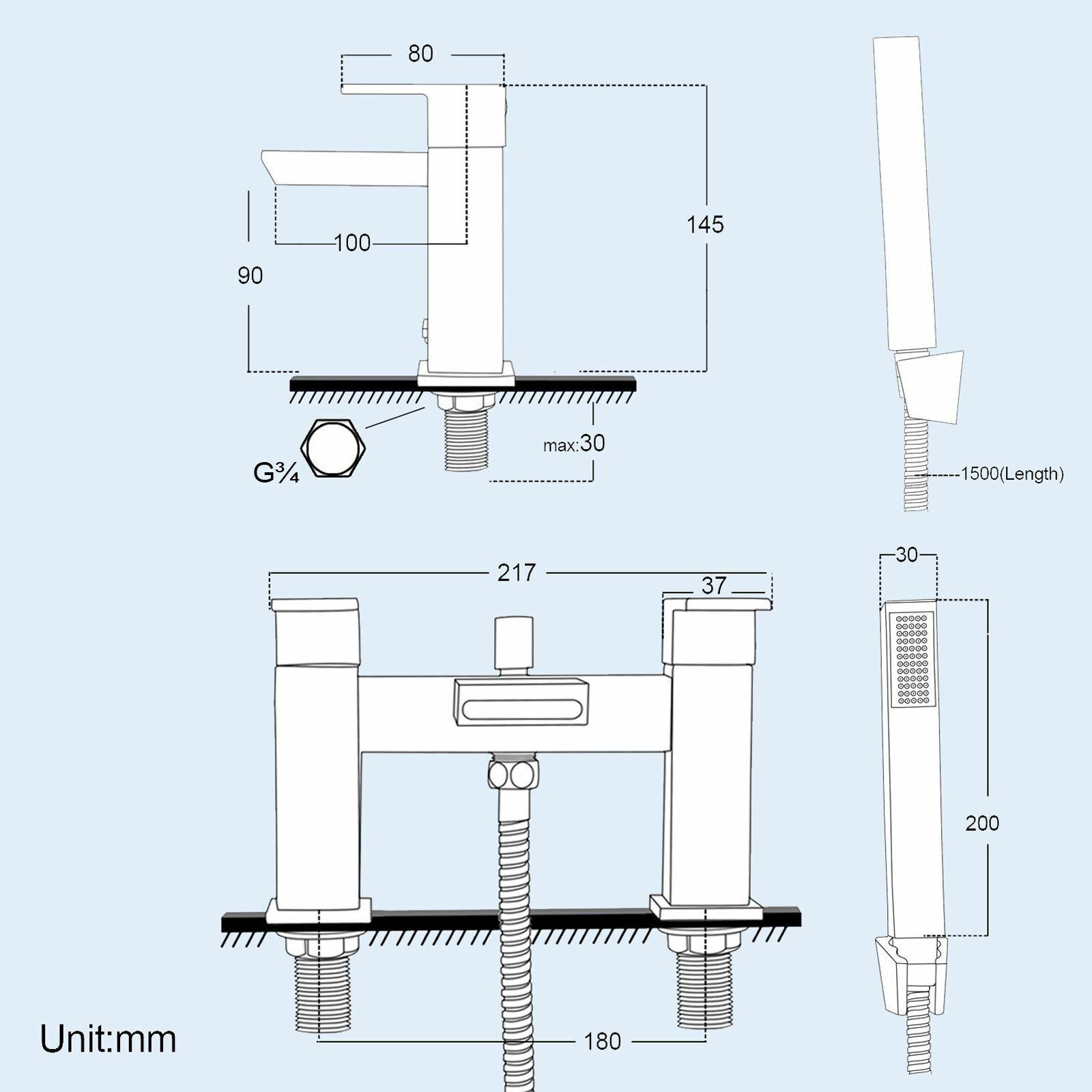 Saturn Waterfall Bath Filler Shower Mixer Tap