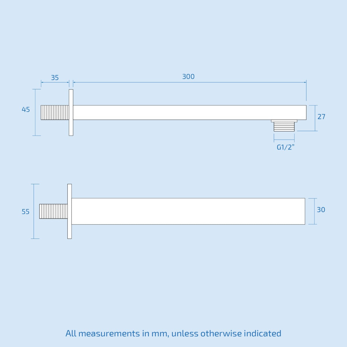 Temel Matte Black Square Shower Head Concealed Thermostatic Mixer Valve+ Handset & Shower Head