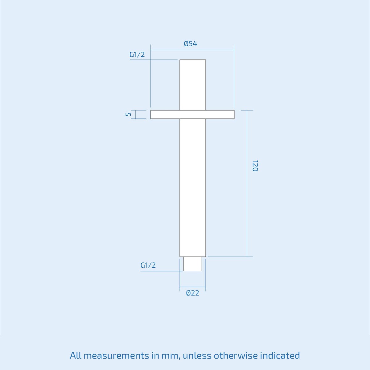 Plum 2 Dial 1 Way Round Set - Ceiling Overhead Shower Head