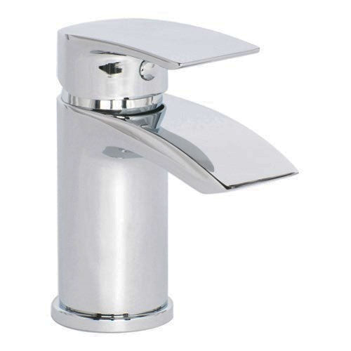 Libra Corner Wall Hung Basin Sink with Mono Waterfall Tap and Waste