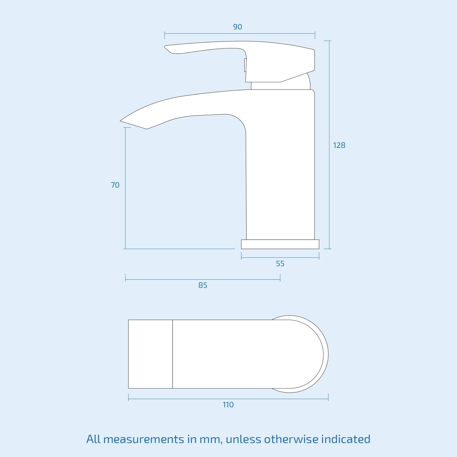 Libra Solid Brass Chrome Waterfall Basin Mono Mixer Tap & Waste