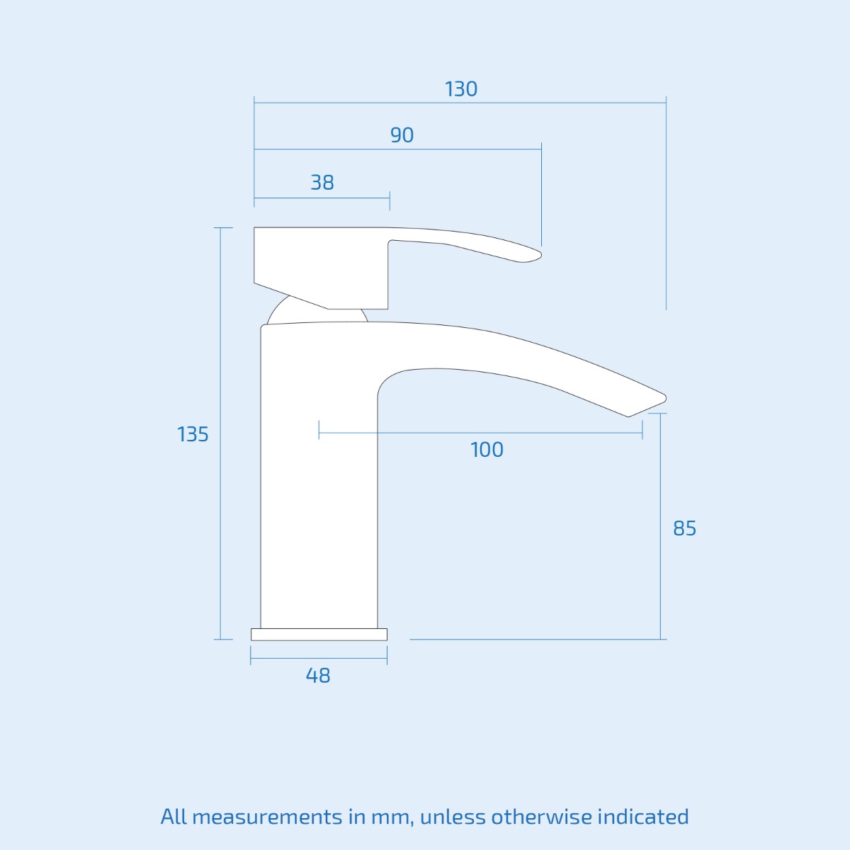 Matte Black Cloakroom Mini Basin Mixer With Waste