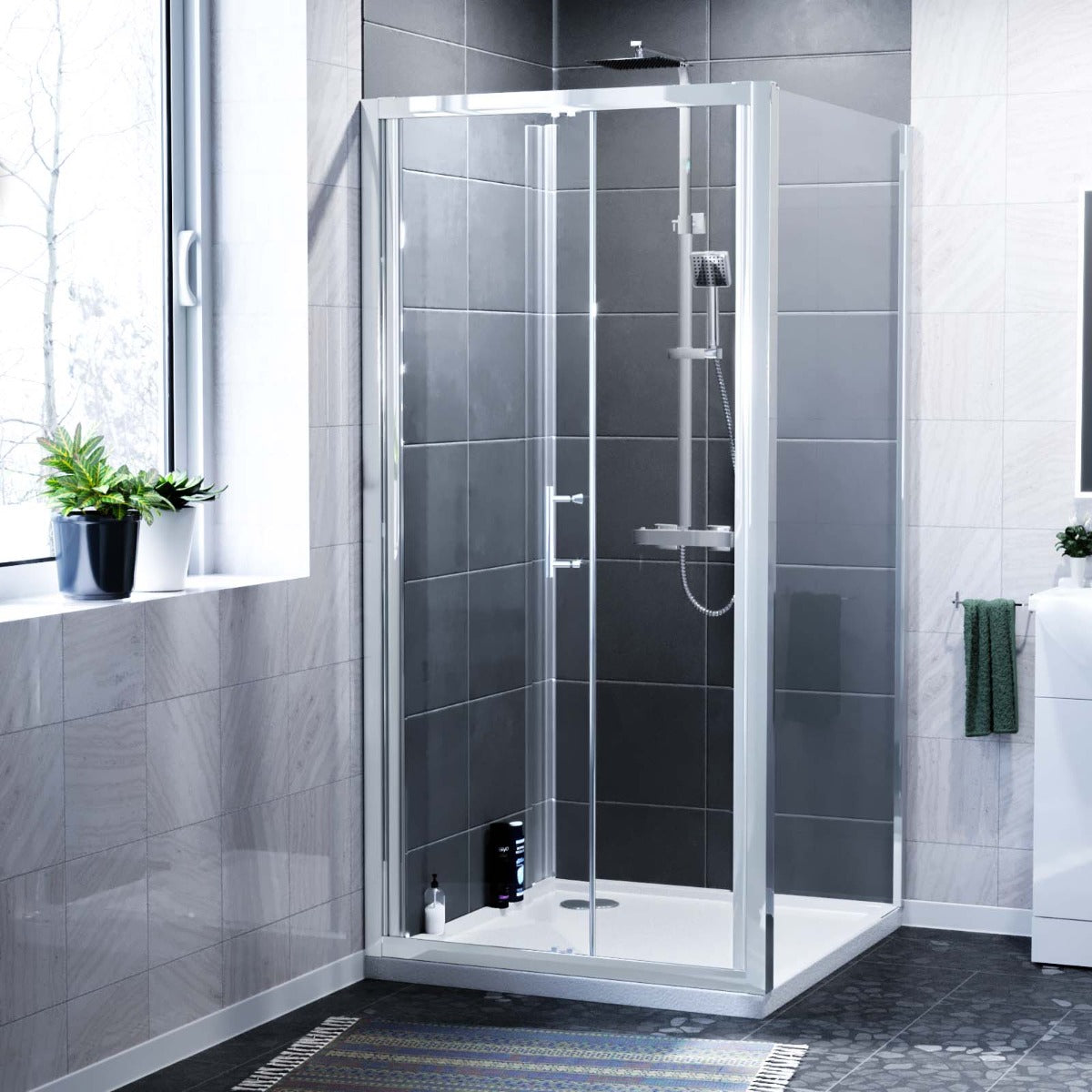 Magna Bi-Folding 900 x 760mm Shower Enclosure Set