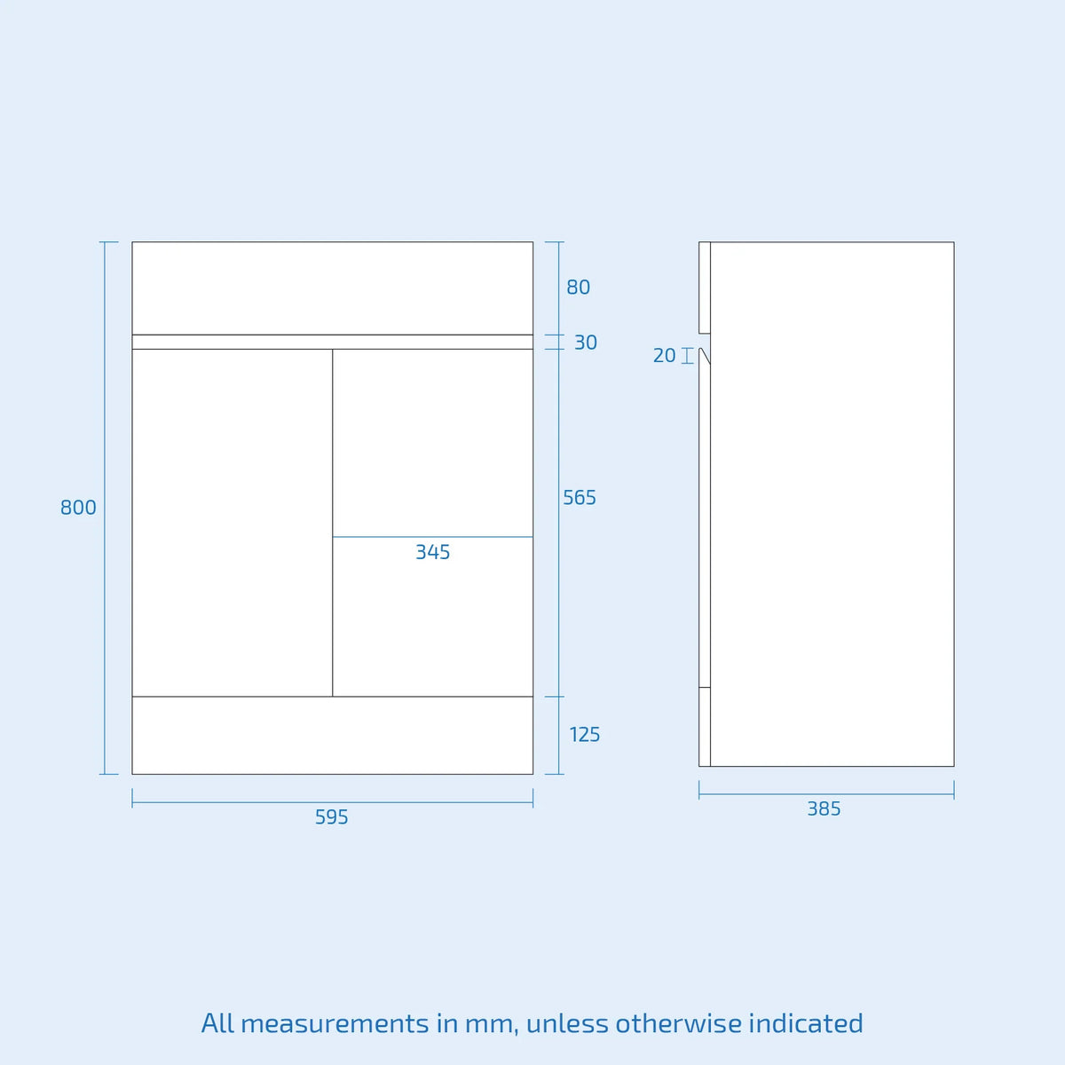Set of 2 PVC Freestanding 600mm Cabinet & Ceramic Mid Edge Twin Basin - Anthracite