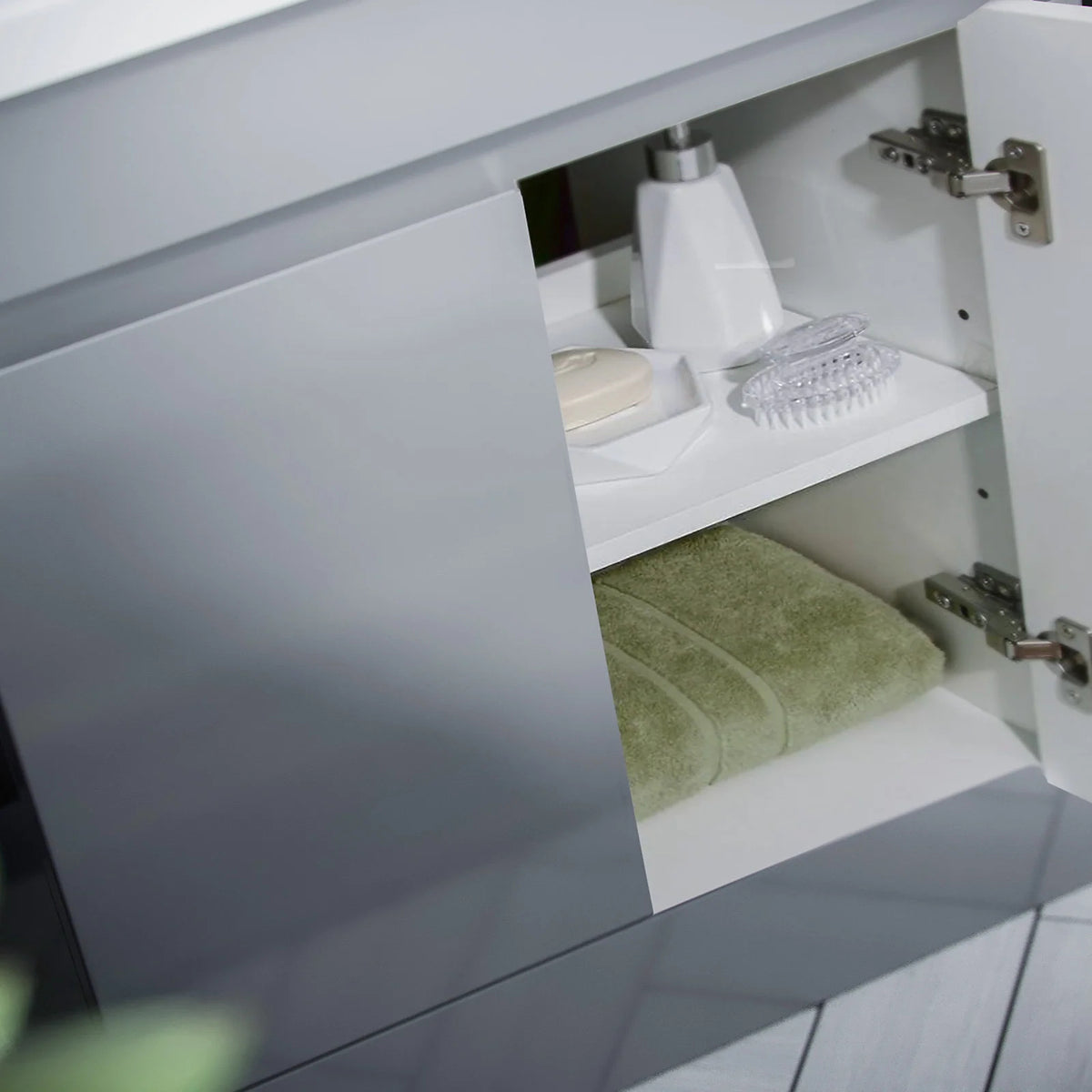 Set of 2 PVC Freestanding 600mm Cabinet & Ceramic Mid Edge Twin Basin - Matte Grey