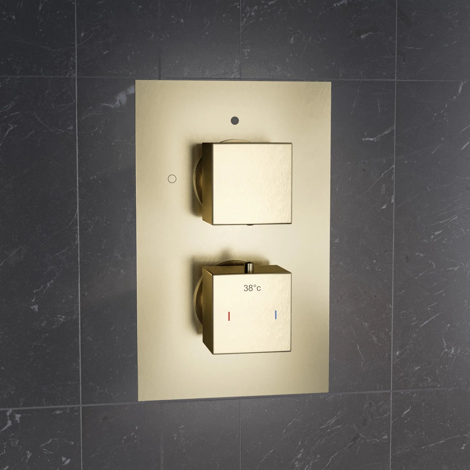 Single Outlet Concealed Thermostatic Shower Mixer Valve - Brushed Brass