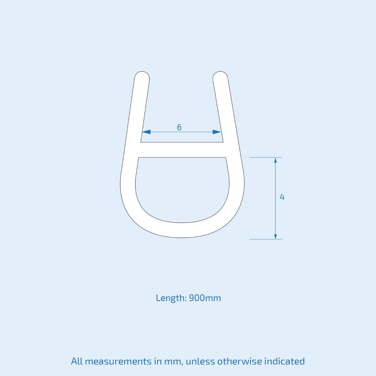 Bath Shower Door Rubber Seal Strip For 6mm Glass Seals Gaps Up To 4mm