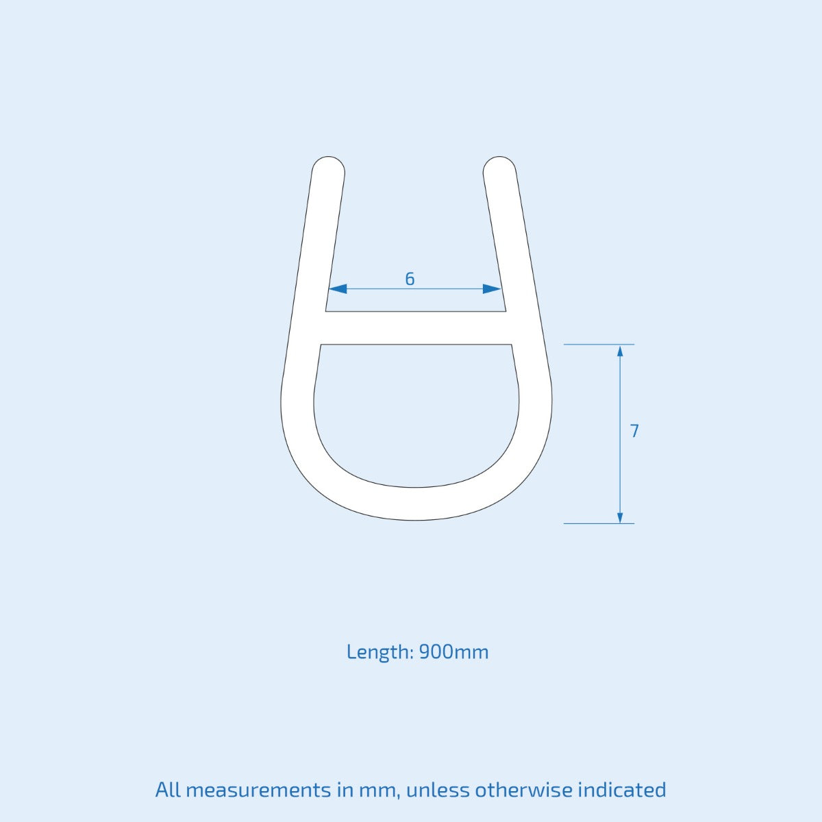 Bath Shower Door Rubber Seal Strip For 6mm Glass Seals Gaps Up To 7mm