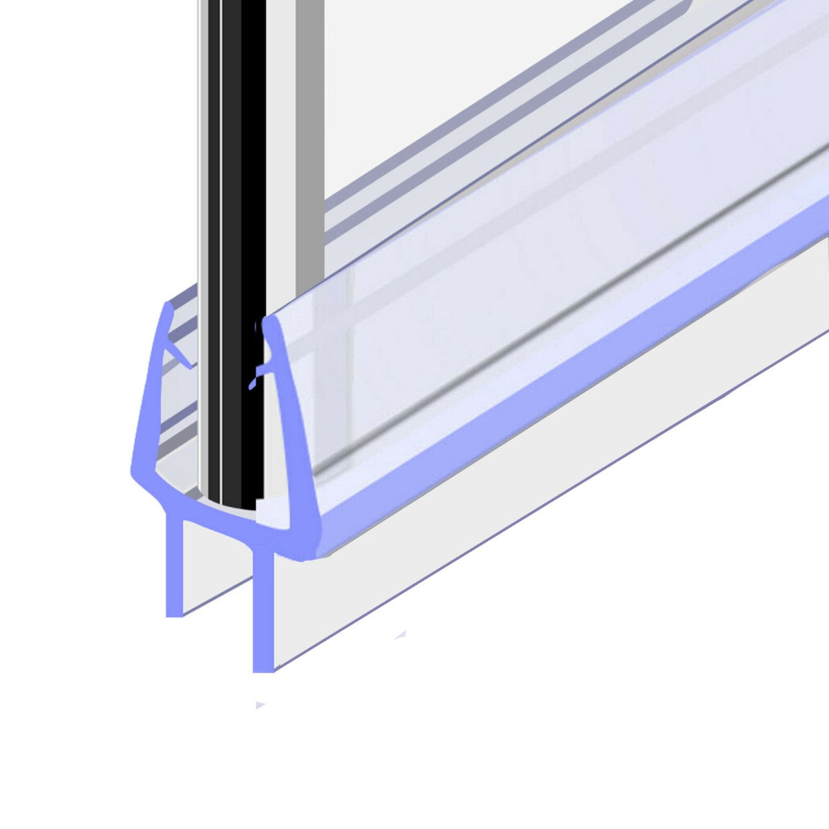 Bath Shower Door Rubber Seal Strip For 6mm Glass Seals Gaps Up To 8mm