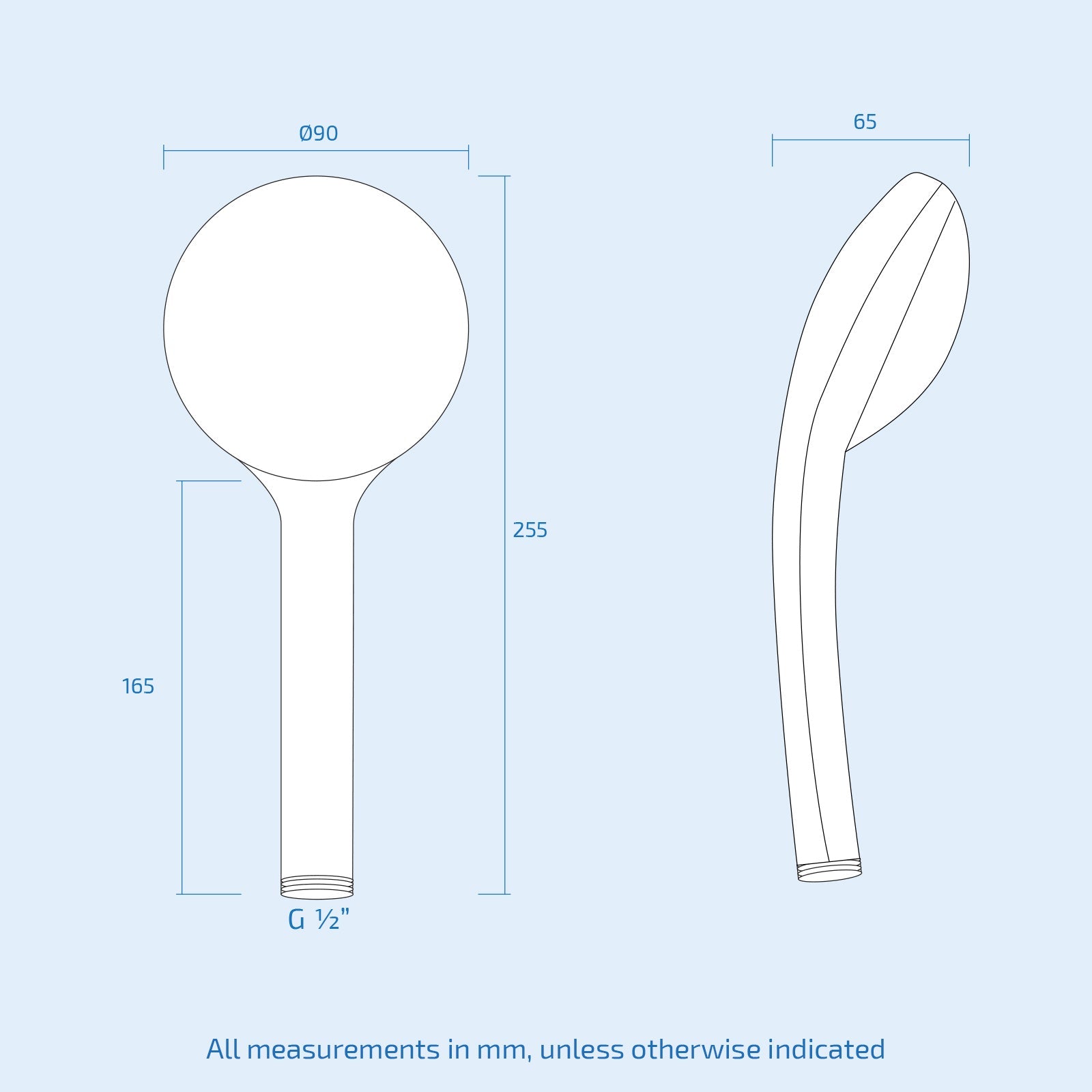 Nickel Bathroom Modern Shower Handset 6 Mode Premium Brushed 90mm