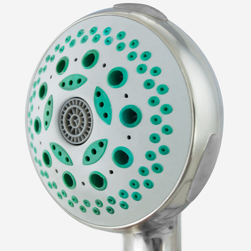 Nickel Bathroom Modern Shower Handset 6 Mode Premium Brushed 90mm