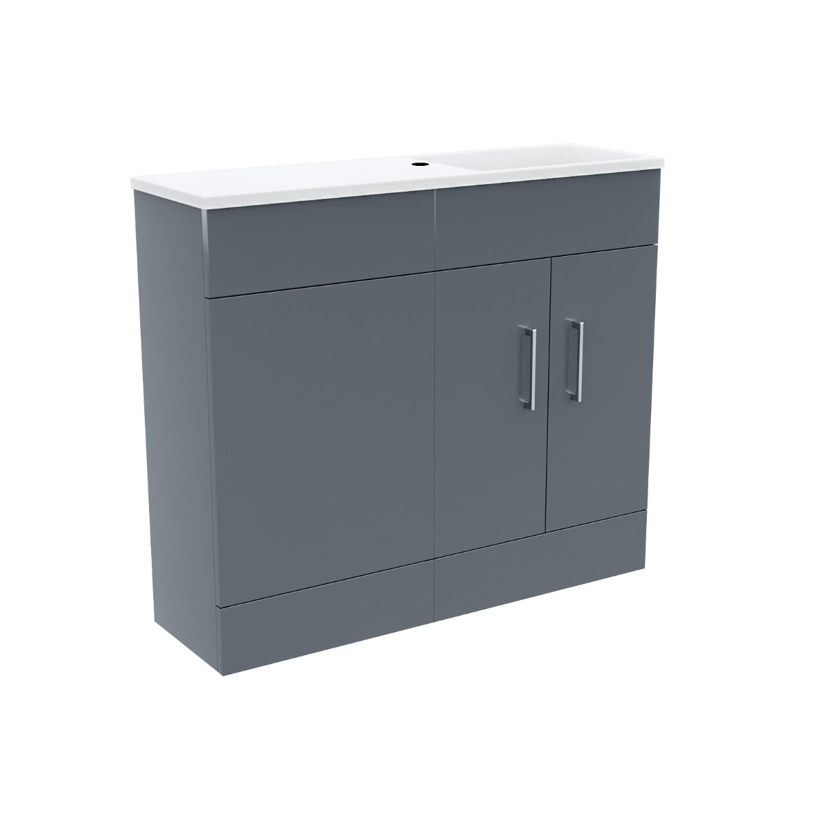 James 1000mm Slimline Vanity, Basin And WC Unit Grey