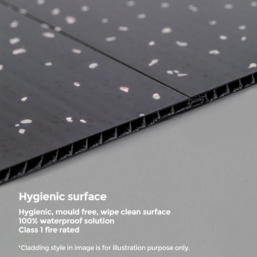 PVC Ceiling Panel/Shower Wall Panel Grey Galaxy 250mm x 2700mm x 5mm (Pack Of 4)