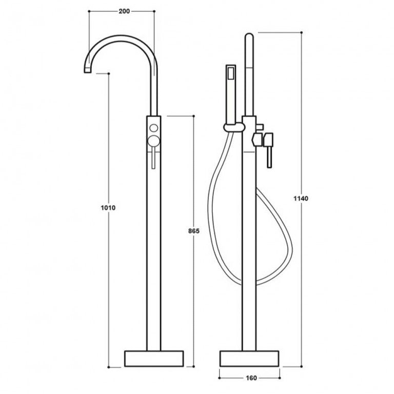 Morgan Freestanding Bath Mixer Tap & Shower Handset Chrome