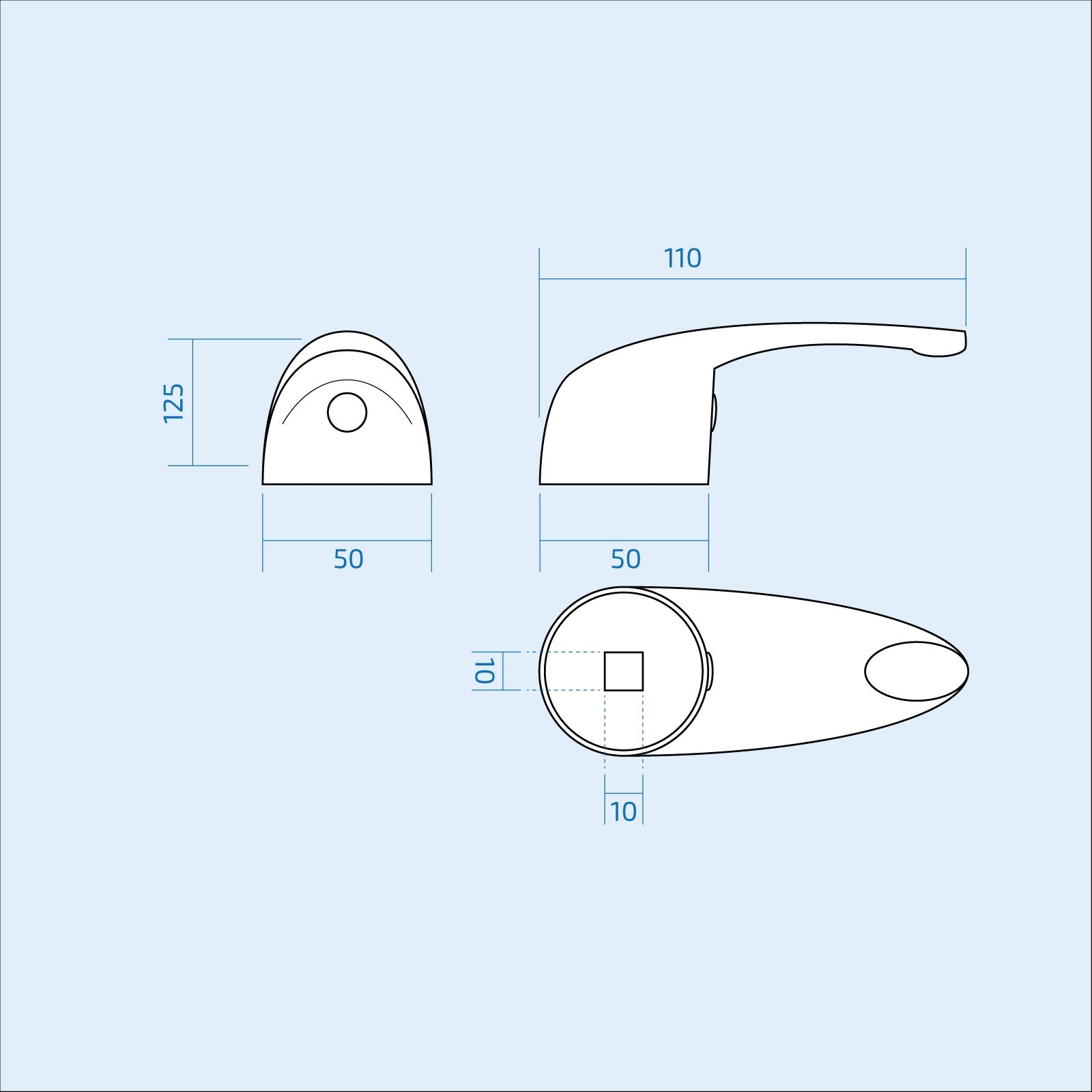 Chrome Replacement Kitchen/Bathroom Single Lever Mixer Tap Handle