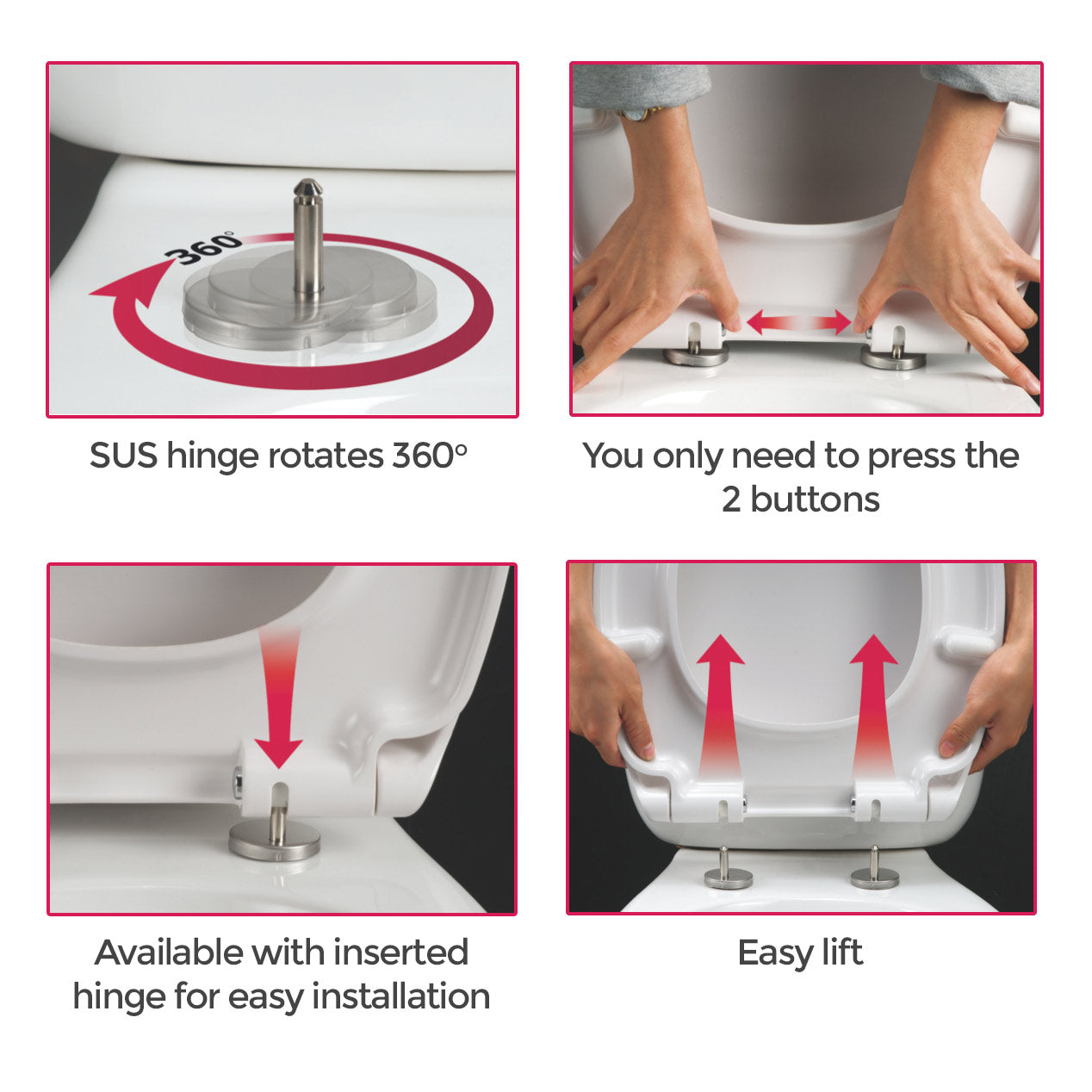 Ingersly Back To Wall Modern Toilet Pan with Soft Close Seat and Concealed Cistern
