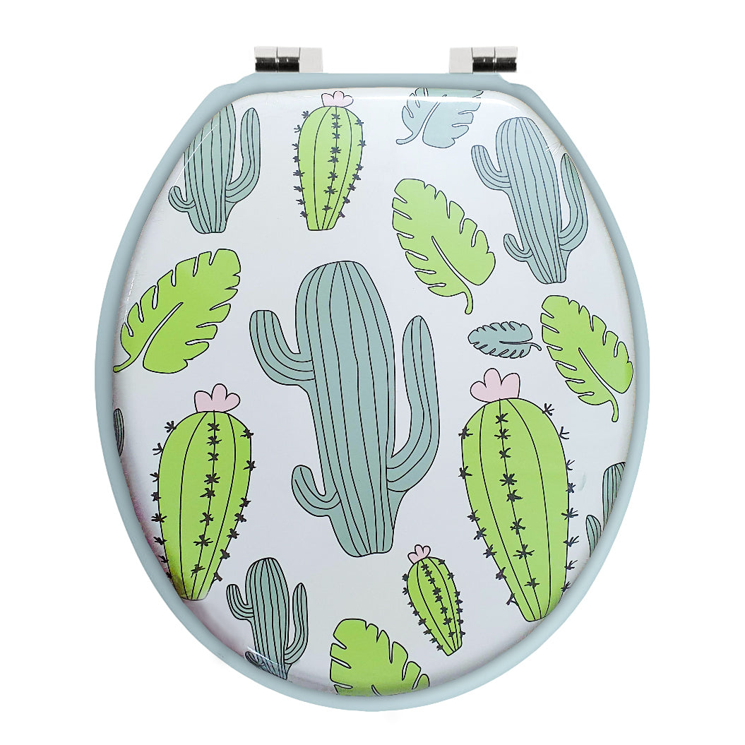 Universal Novelty Cactus Oval Toilet Seat Green