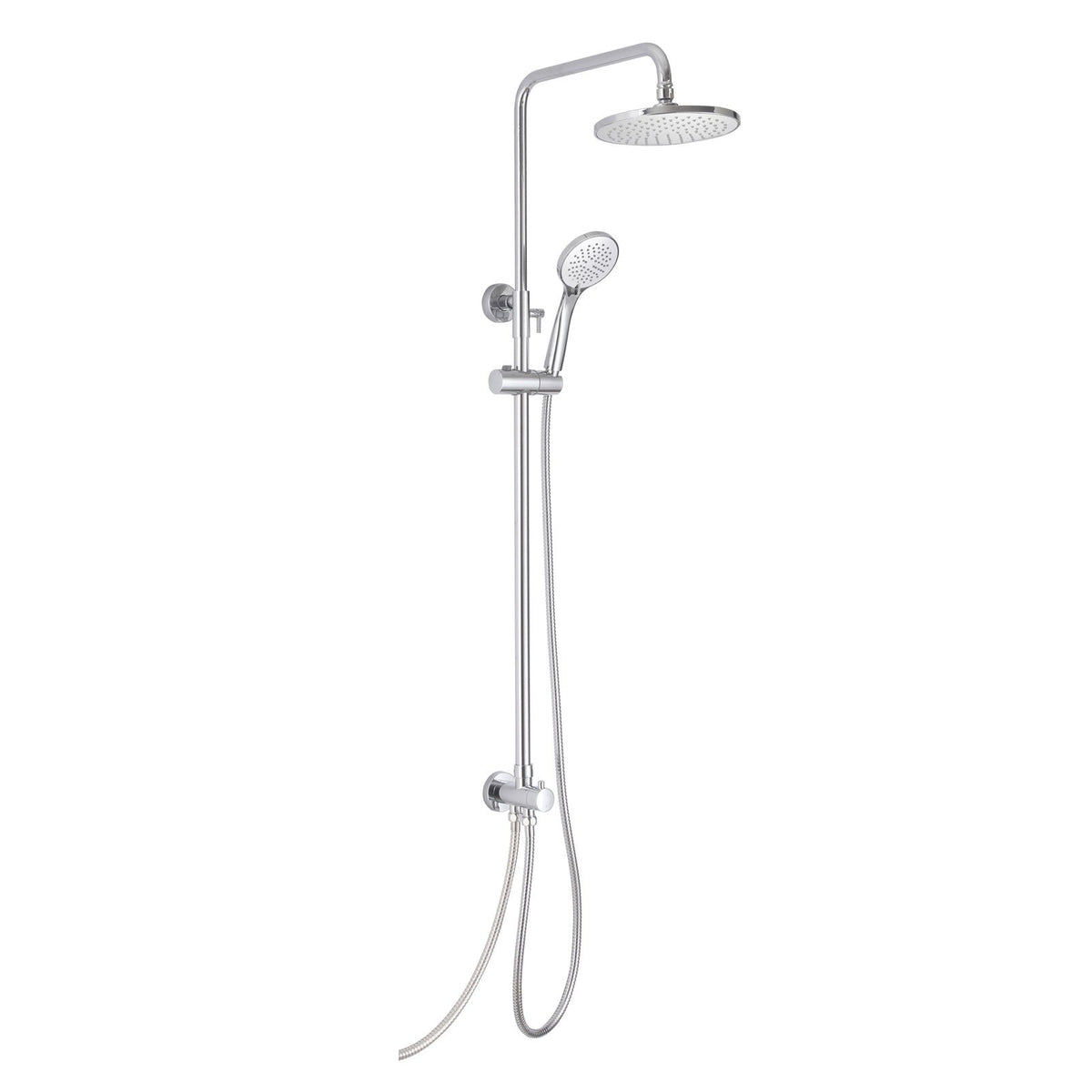 Winstead Round Chrome Thermostatic Bath Shower Mixer & Multi Function Shower Riser Kit