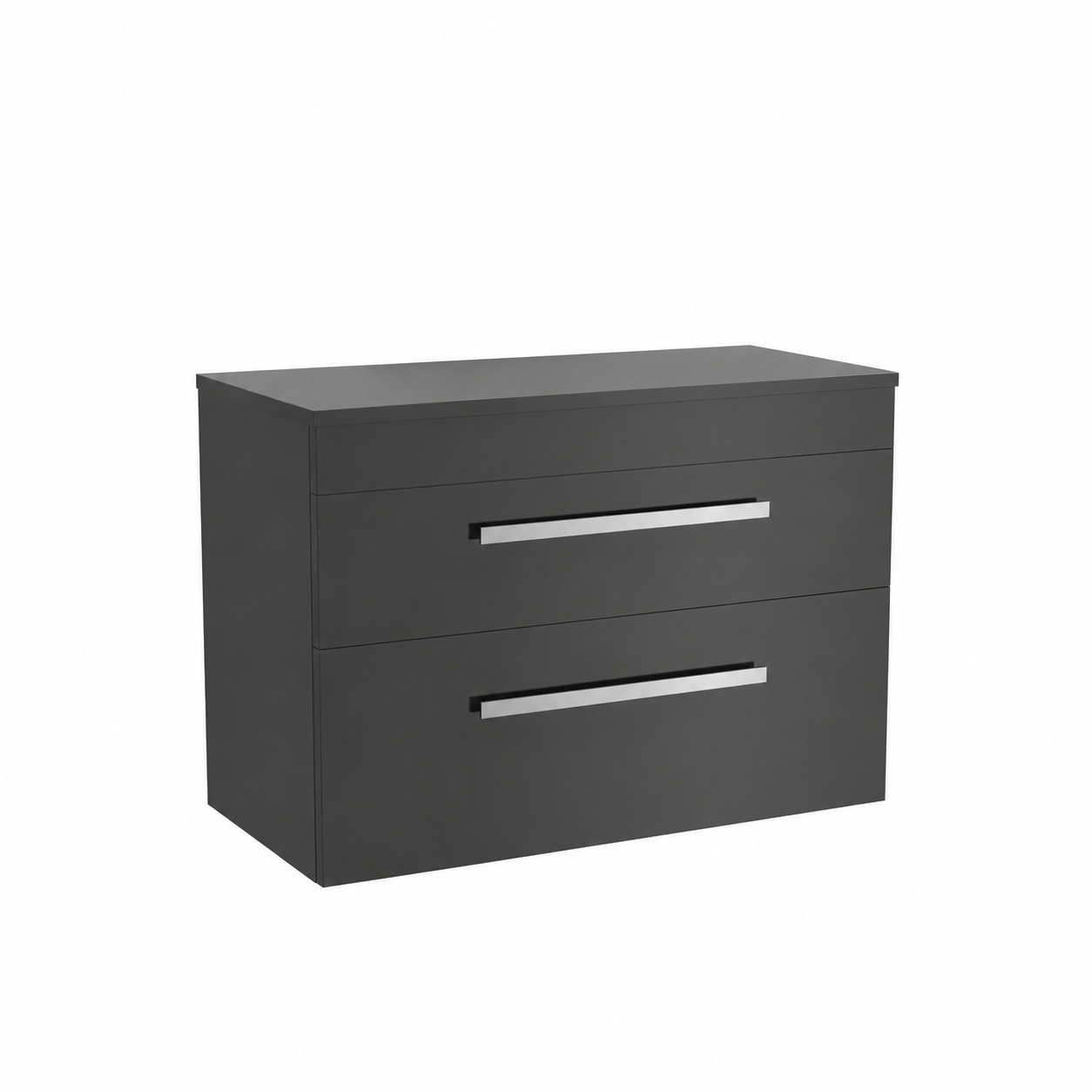 Nanuya 800mm Anthracite Wall Hung Cabinet 2 Drawer and Worktop
