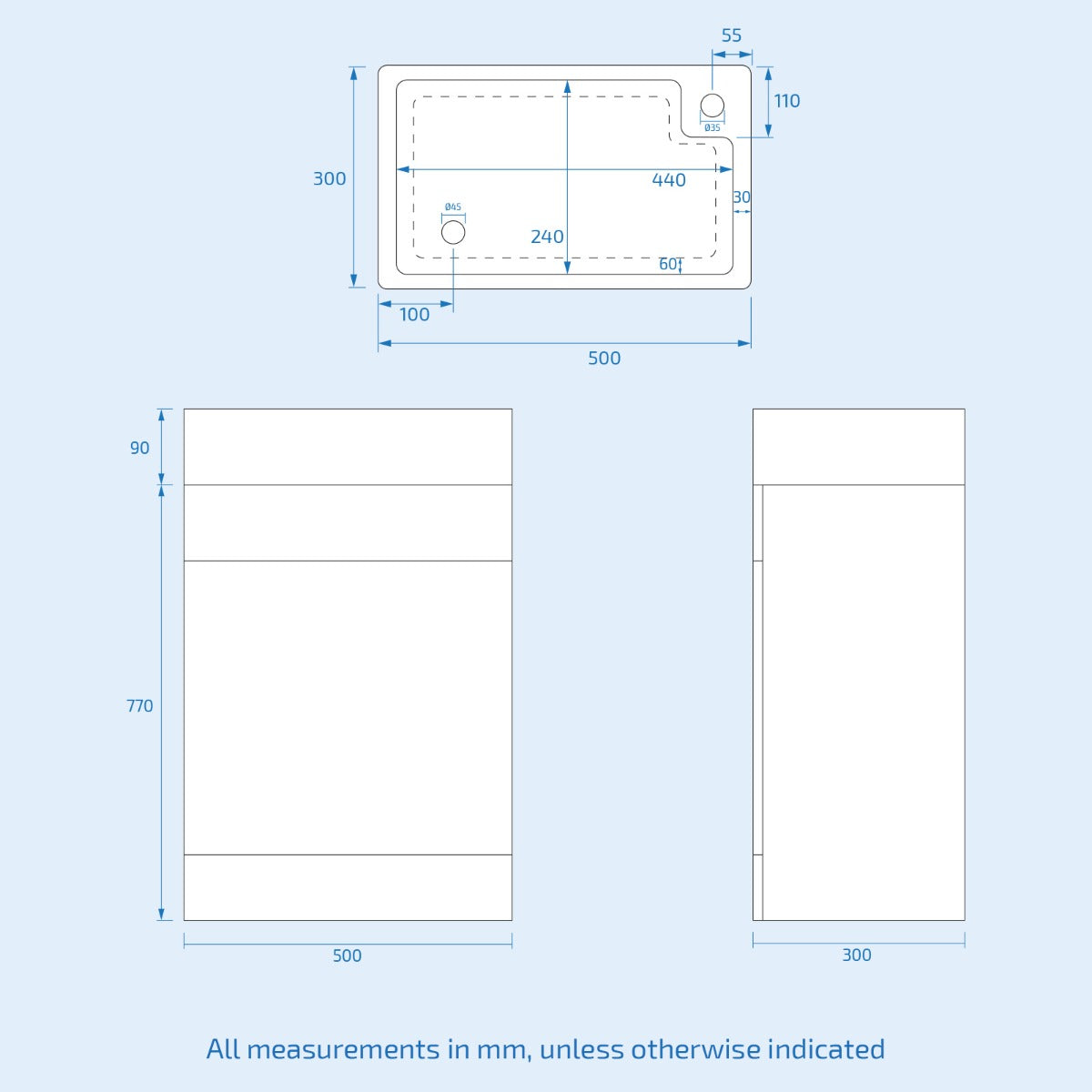 Homin 500mm Cloakroom 2 in 1 Basin WC Unit