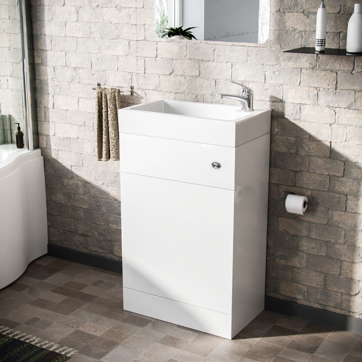 Homin 500mm Cloakroom 2 in 1 Basin WC Unit