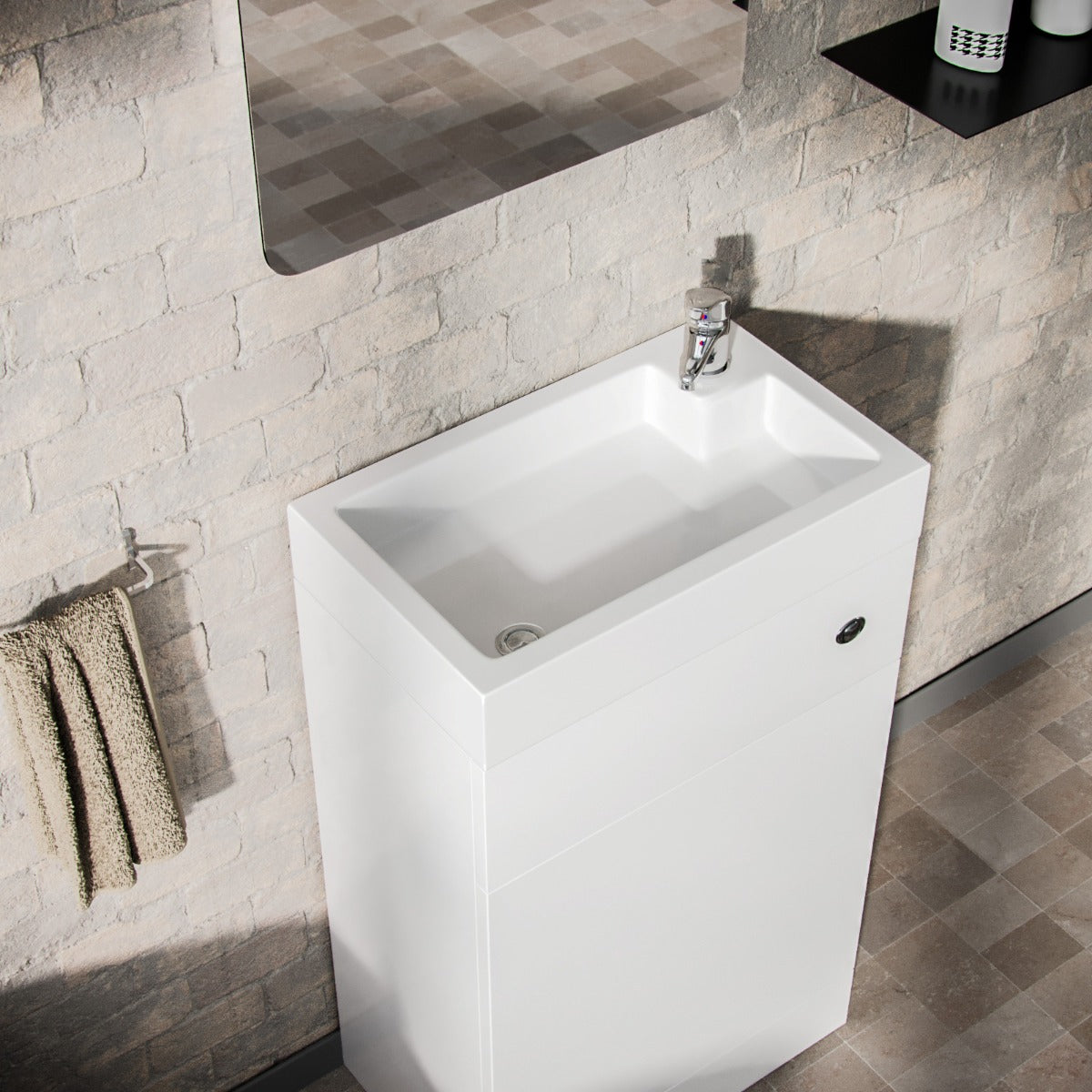 Homin 500mm Cloakroom 2 in 1 Basin WC Unit