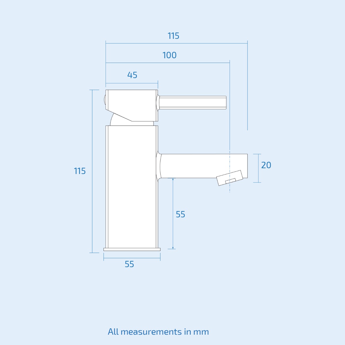 Ellen 450mm Floorstanding Vanity Basin Unit, Basin Mixer Tap & Waste White