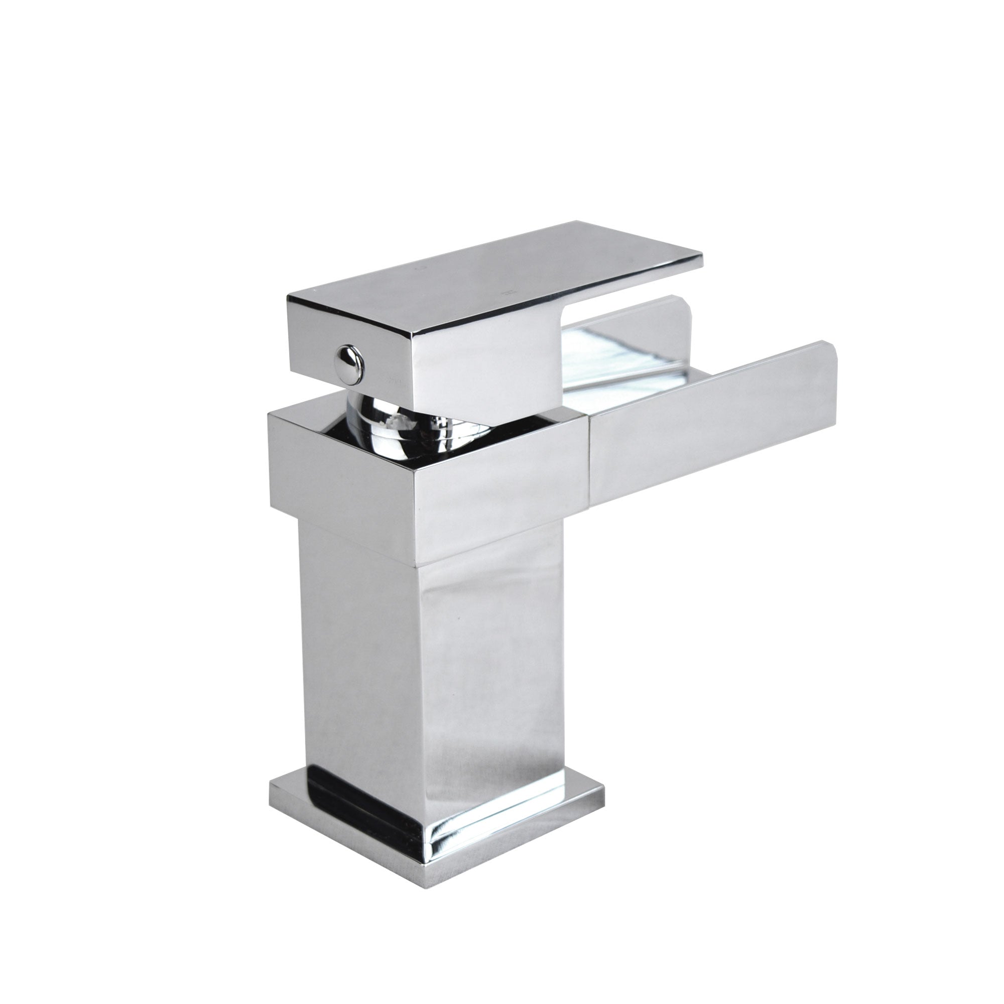 Chrome Deck Mounted Waterfall Cloakroom Basin Brass Mono Mixer Tap