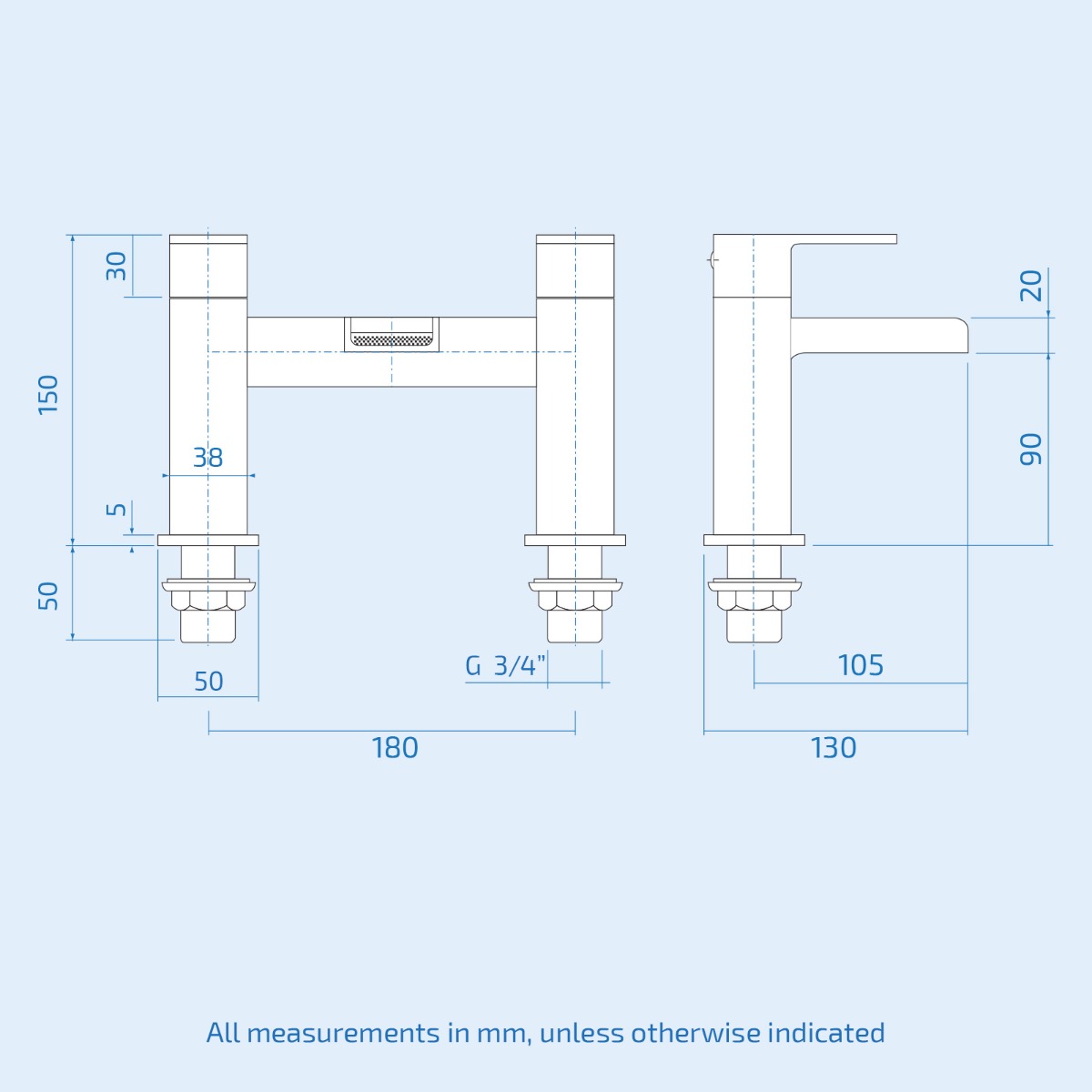 Nanuya L-Shaped LH Bath Front Panel White Basin Vanity Toilet Tap & Shower Set