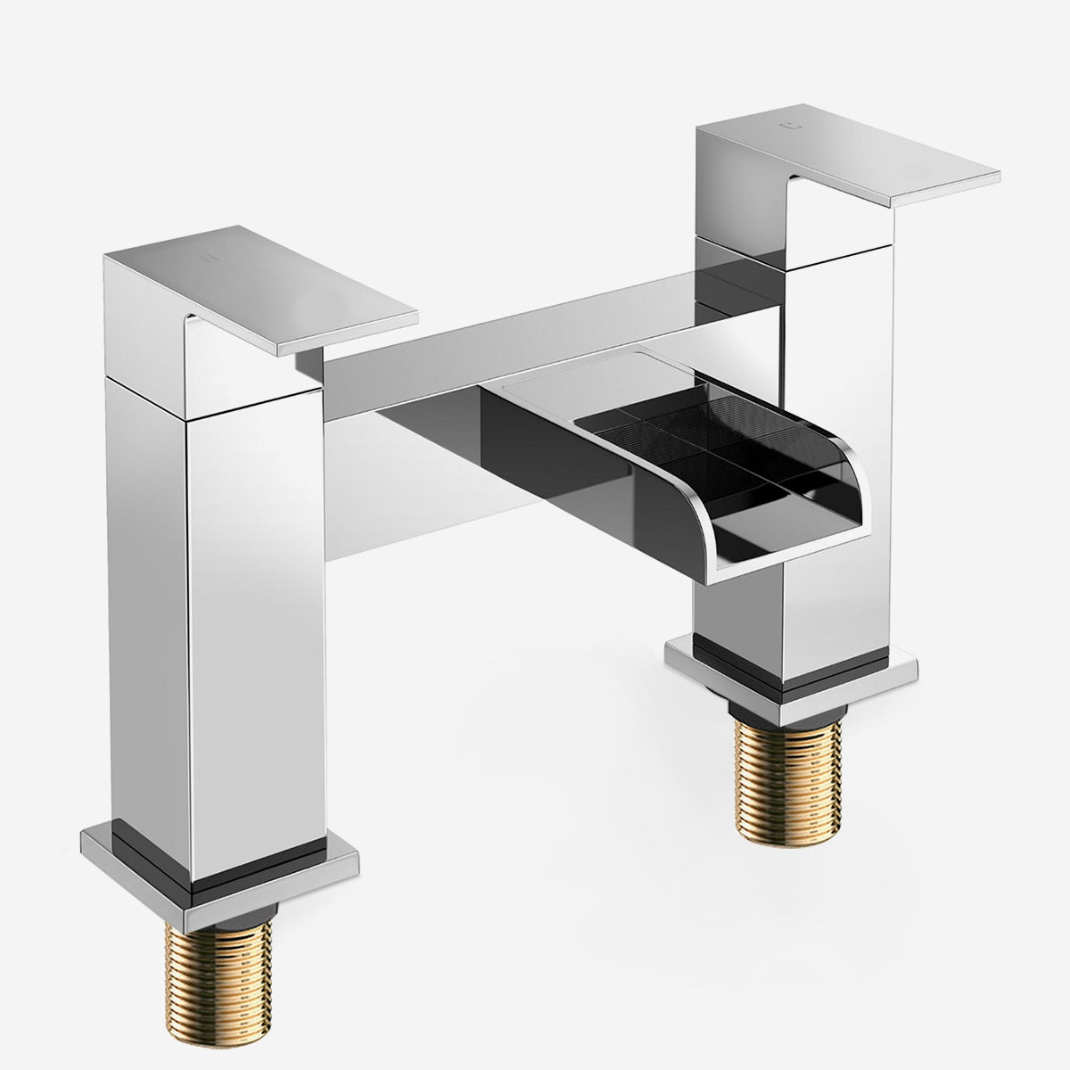 Ozone Chrome Modern Waterfall Basin or Sink Mono Lever Tap + Bath Filler Tap + Free Waste