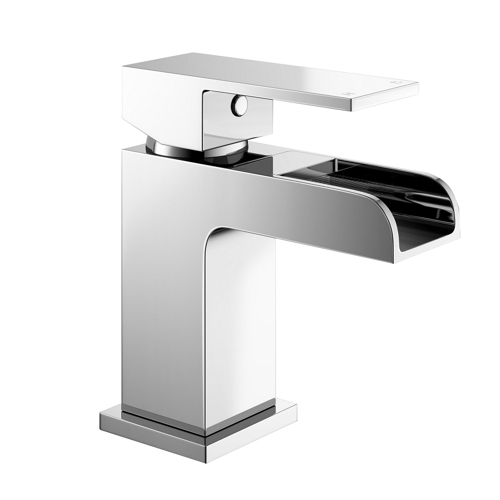 Ozone Chrome Modern Waterfall Basin or Sink Mono Lever Tap + Bath Filler Tap + Free Waste